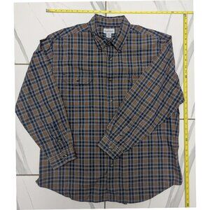 Carhartt Original fit long sleeve tan plaid button down shirt men’s size 2XL